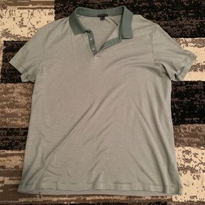 Theory Striped Green Polo